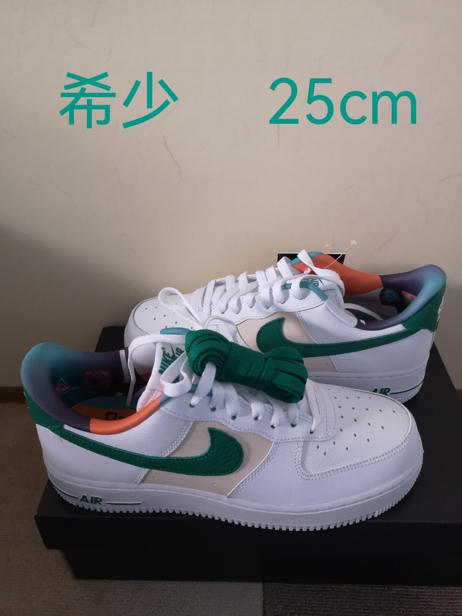 ホワイト◞ Nike エアフォース1 緑 白 27.0cm 中古品 B5IYh