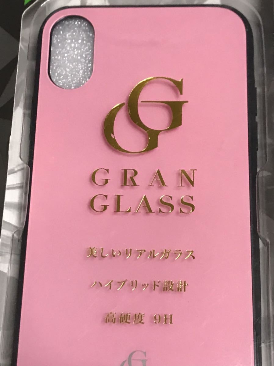 匿名送料込み iPhoneXR用カバー ハイブリッドケース グランガラス ピンク 日本メーカー製ガラス 新品 アイホン10R アイフォーンXR/OX3