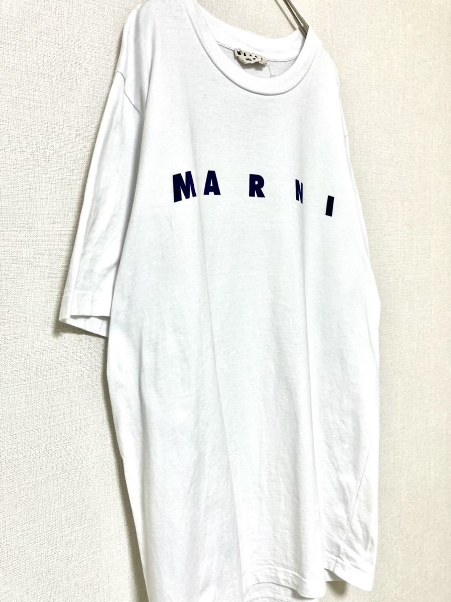 マルニ　marni 半袖　ロゴ　Tシャツ　メンズ　トップス　ビッグ　サイズ　白　ホワイト　52 ユニセックス　インナー　ブランド_画像2