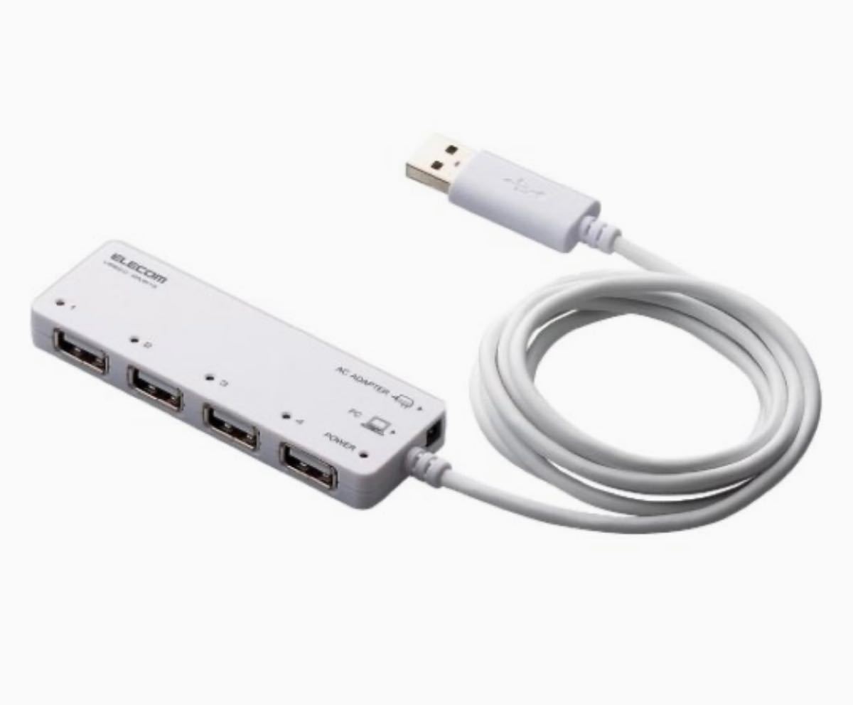 ELECOM USBハブ USB2.0対応 4ポート  U2H-EG4SWH