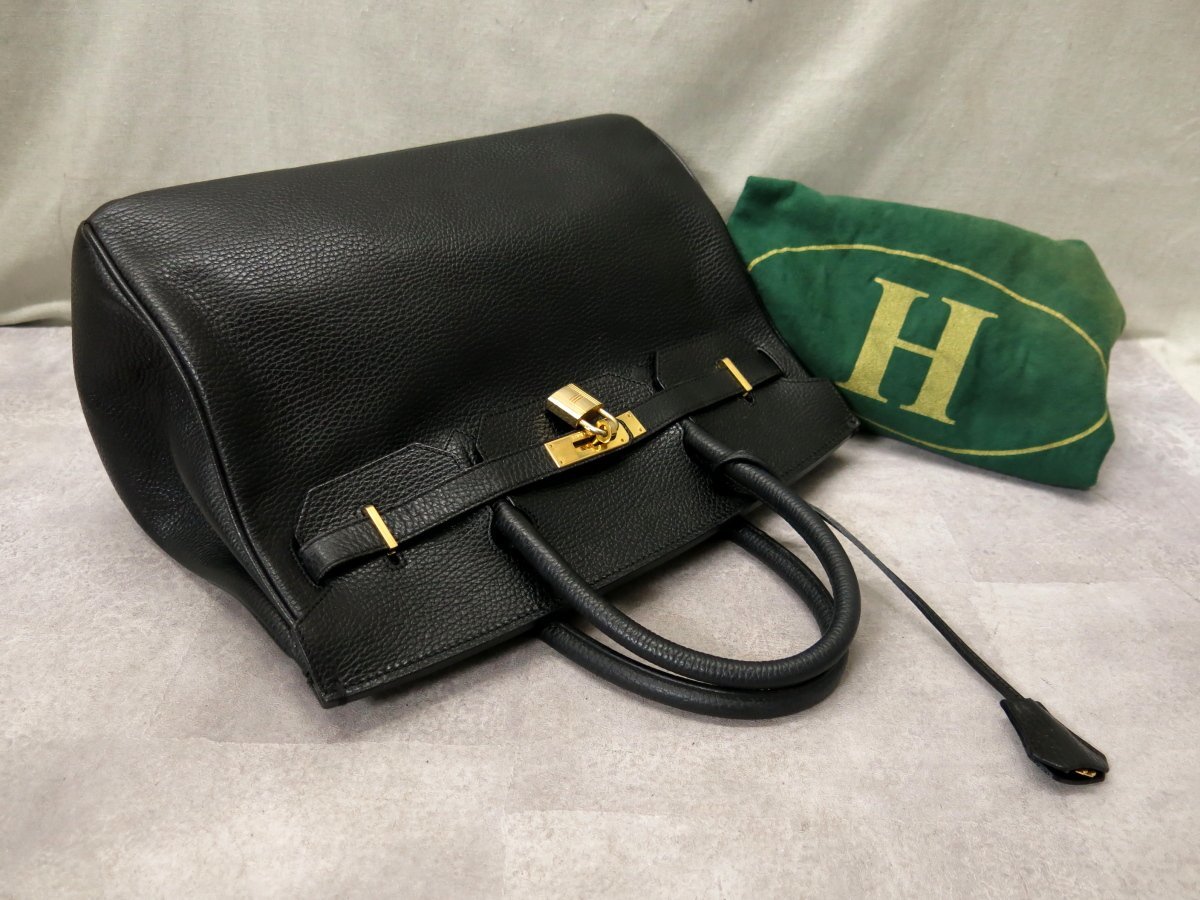 ●超美品●henry HIGH CLASS ヘンリー ハイクラス●カーフ レザー 本革●ハンド バッグ●黒●G金具●腕掛け●A4 収納 書類 かばん●Js31453