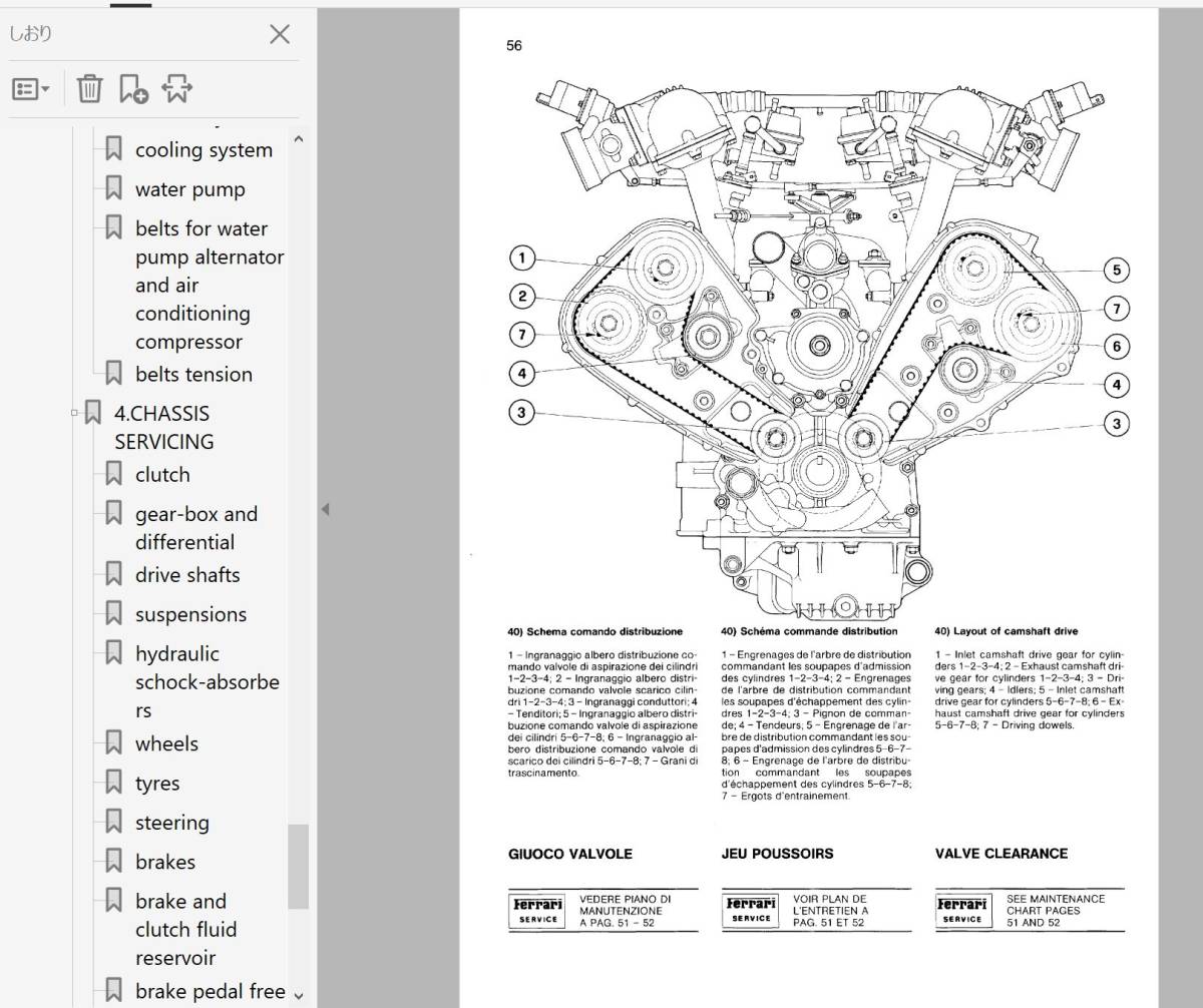  Ferrari 288GTO parts list owner's manual owner manual manual 