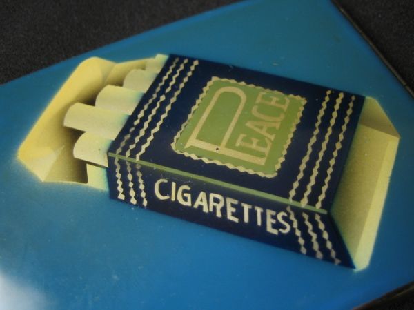  редкий PEACE сигарета кейс деталь античный Showa Retro сигареты кейс дым . inserting курение . футляр для визитных карточек тоже 