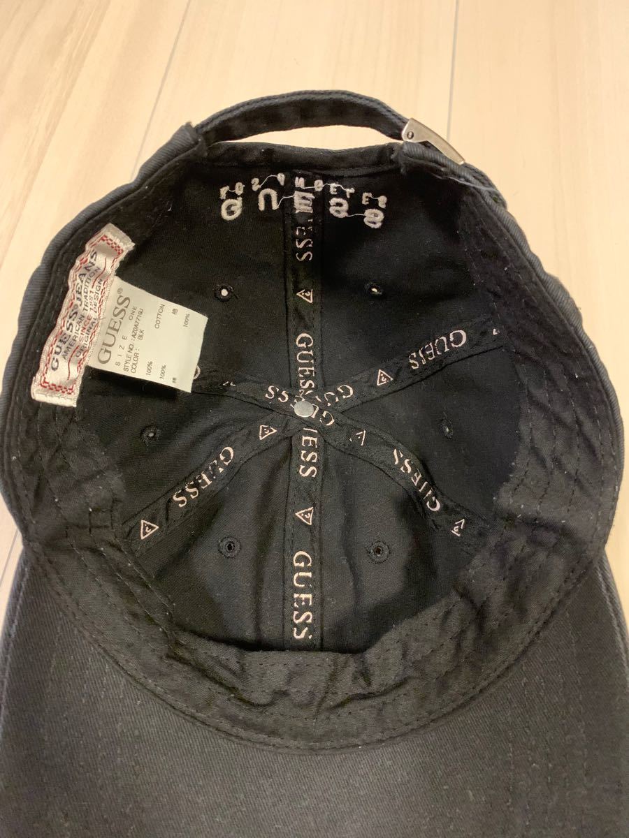 GUESS ゲス キャップ 帽子 サイズフリー ワンサイズブラック 黒|Yahoo
