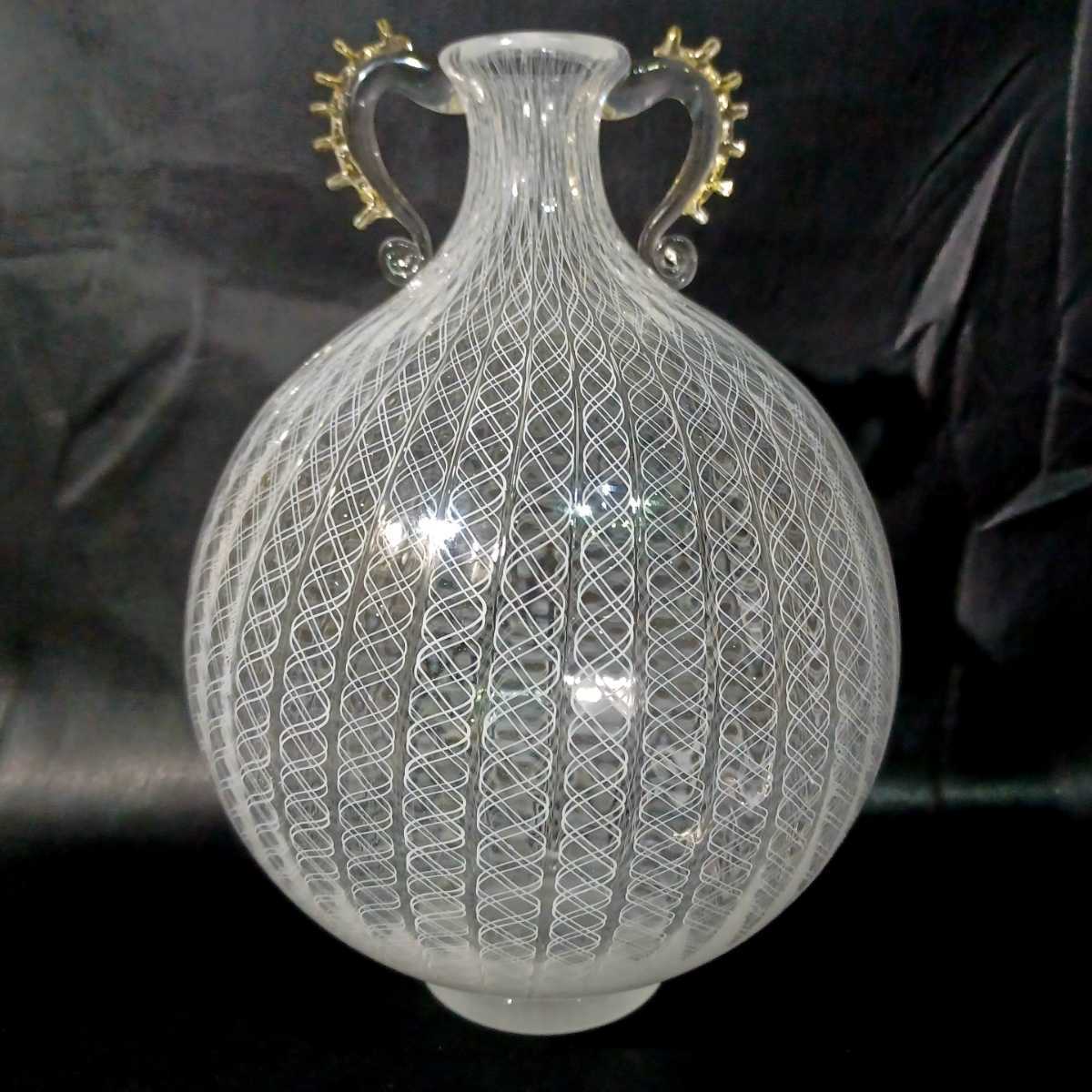高級感 ムラーノガラス 花瓶 murano ヴェネチアガラス フラワーベース