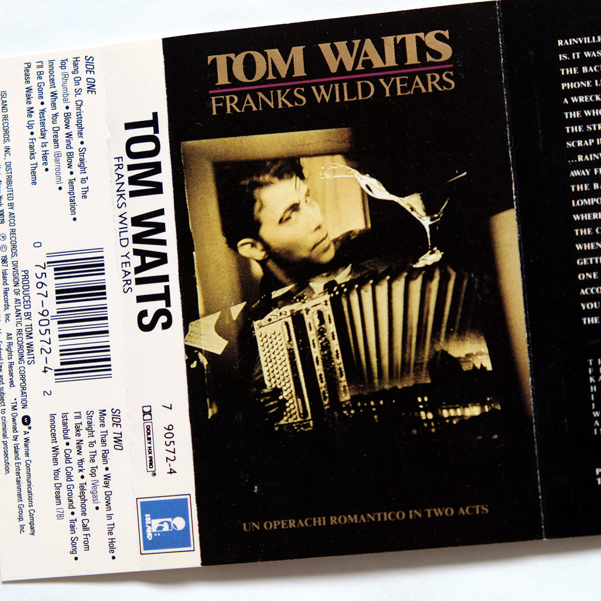 ドルビーHX PRO/US版カセットテープ》Tom Waits Franks Wild Years