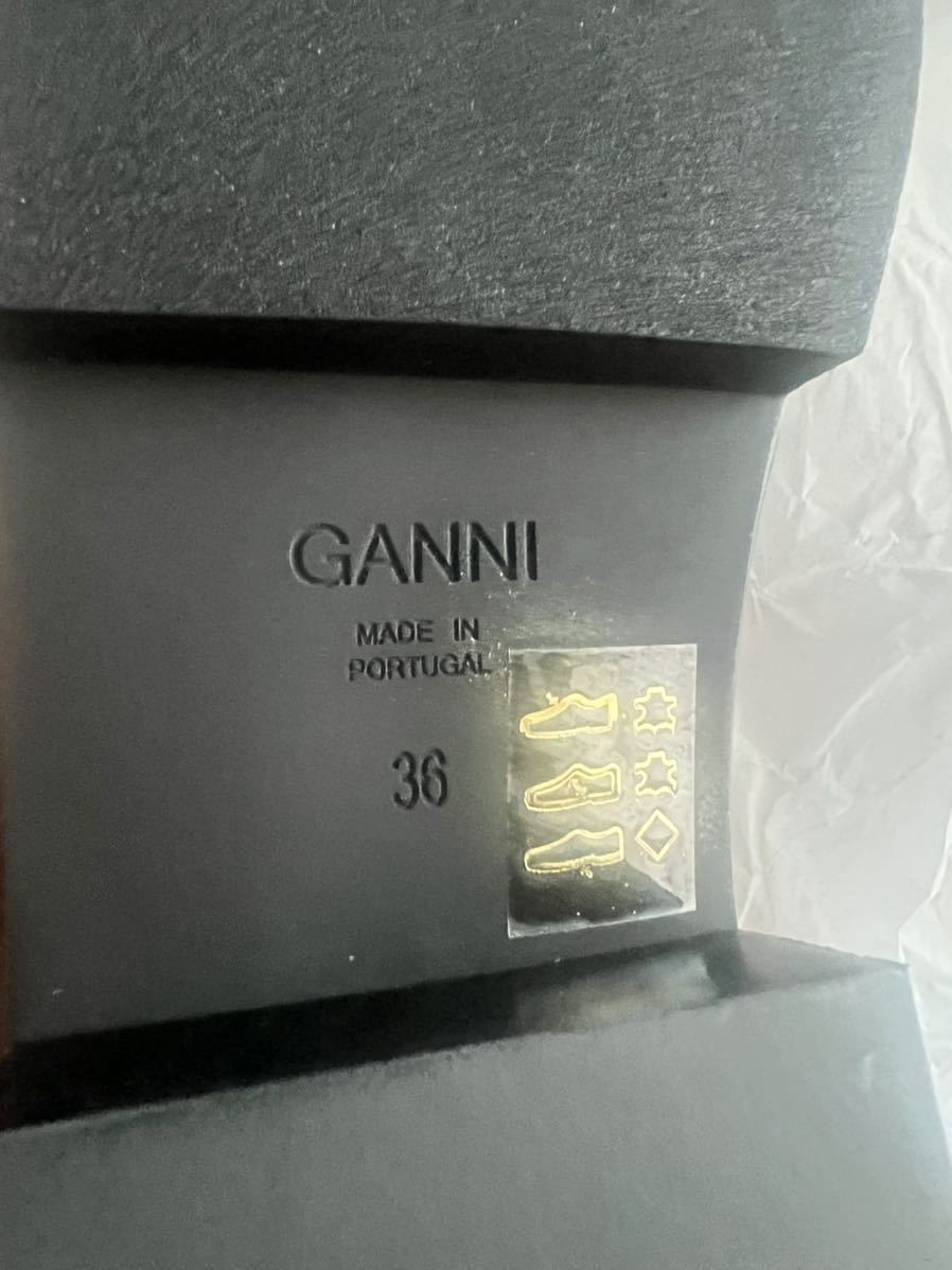 新品 未使用 GANNI ガニーレザー ビジュー ローファー 36 23cm レザー