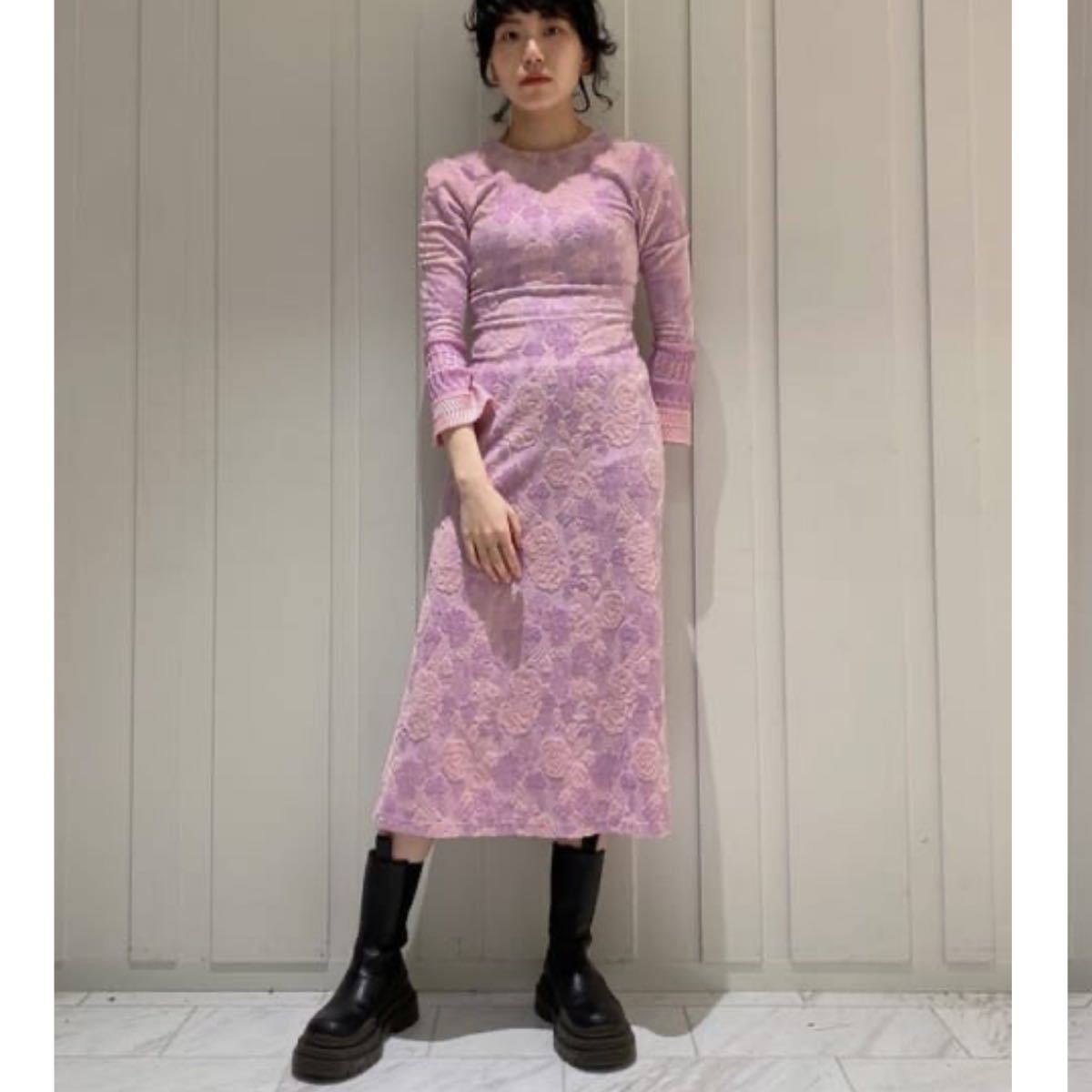 mame kurogouchi Flowered Velour Jacquard Dress ワンピース　ドレス　マメ