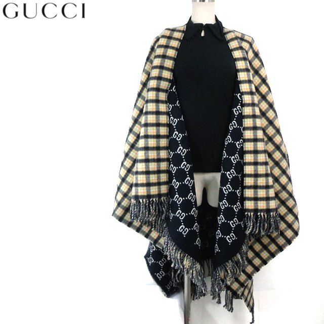 ヤフオク! - 【新品】GUCCI グッチ ケープ ウール ポンチョ ケー...