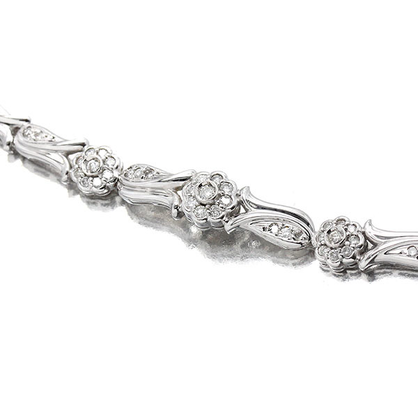 K18WG diamond bracele 18cm D0.42ct