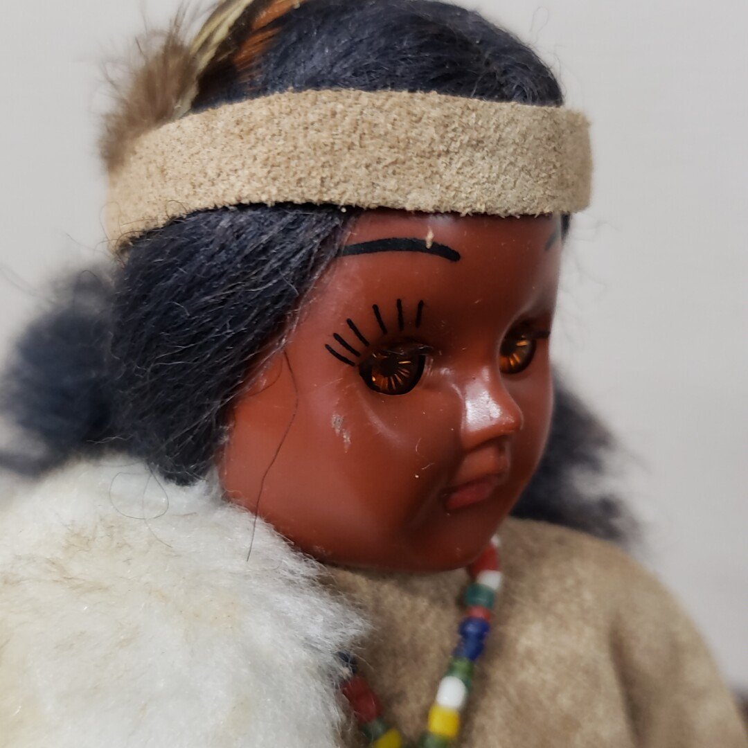 カールソンドール　インディアン人形　ヴィンテージ　アンティーク　まばたき人形　ネイティブアメリカ　8-12-24　CarlsonDolls 【60a828】_画像3
