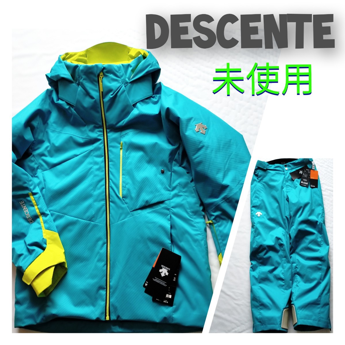 今年も話題のスキー未使用タグ付】 DESCENTE スキーウェア セット 上 L 下M-80