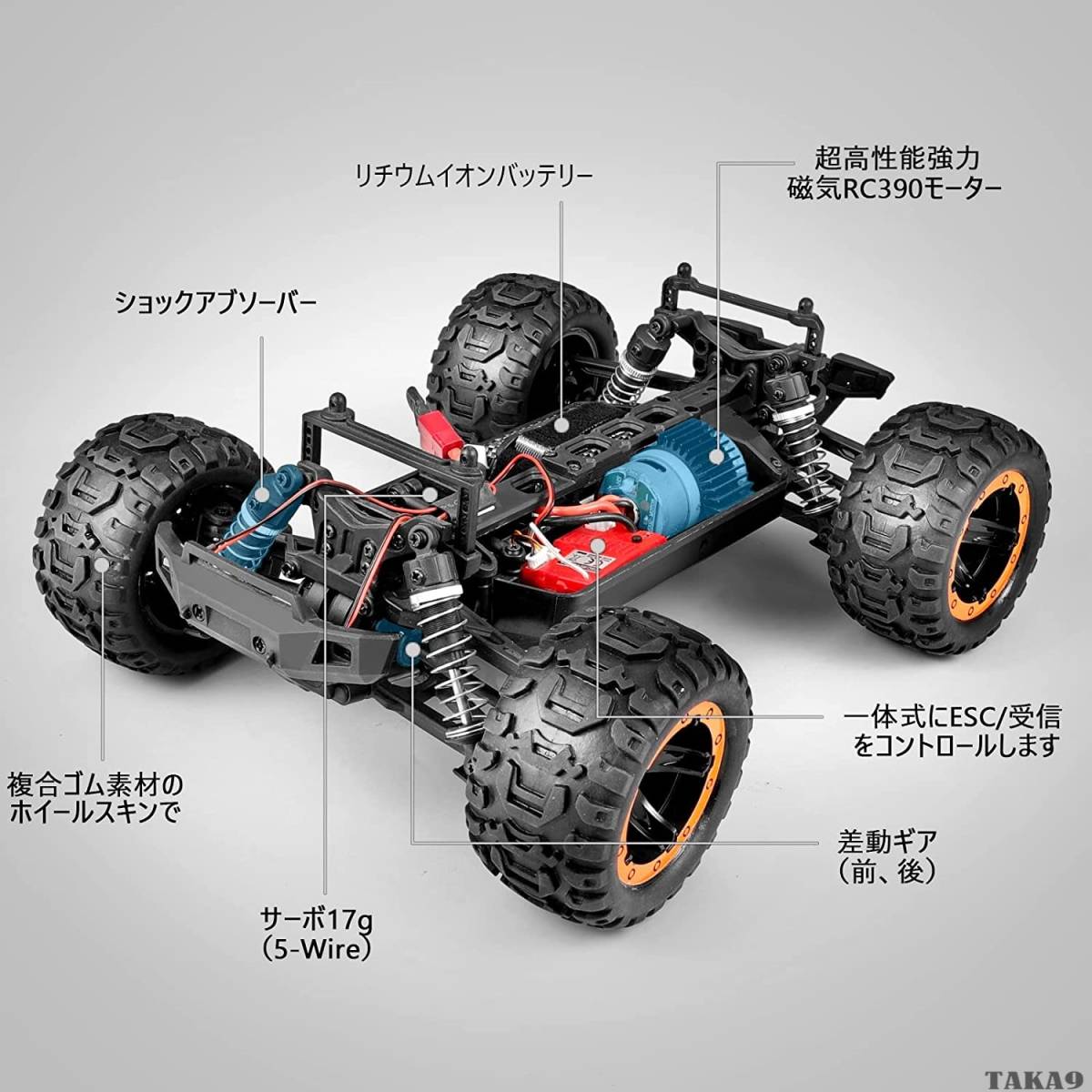 HBXラジコンカー オフロード 4WD 高速40km/h バギートラック 子供/大人用 1/16スケール 電動RCカー 40分間走行 ドリフト 競技 レーシング