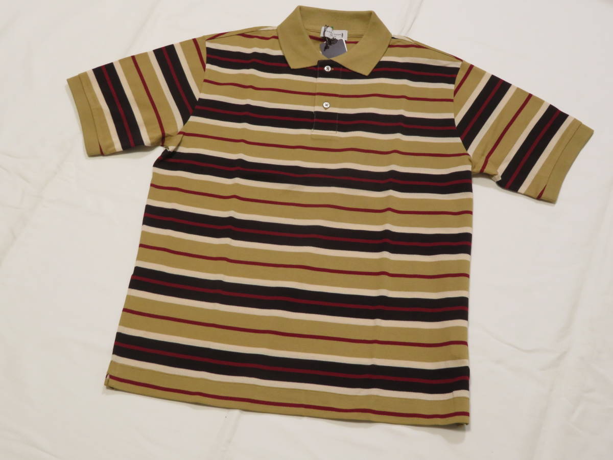 マッキントッシュロンドン　高級半袖ポロシャツ　 17,600円　茶白赤　Lサイズ