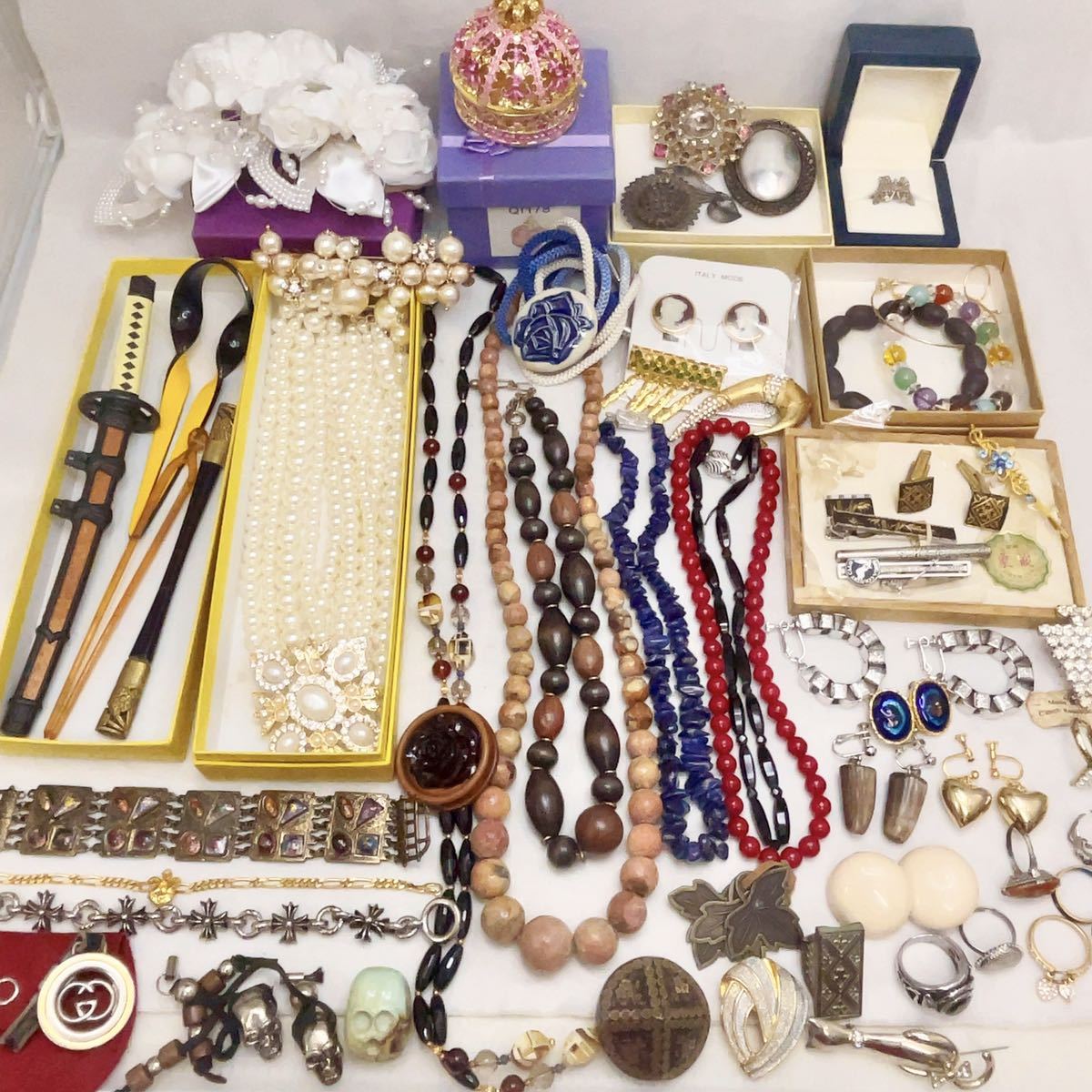 遺品整理 生前整理 ヴィンテージアクセサリーまとめ売り1 Yahoo!オークション - 遺品整理 ヴィンテージアクセサリーまとめ