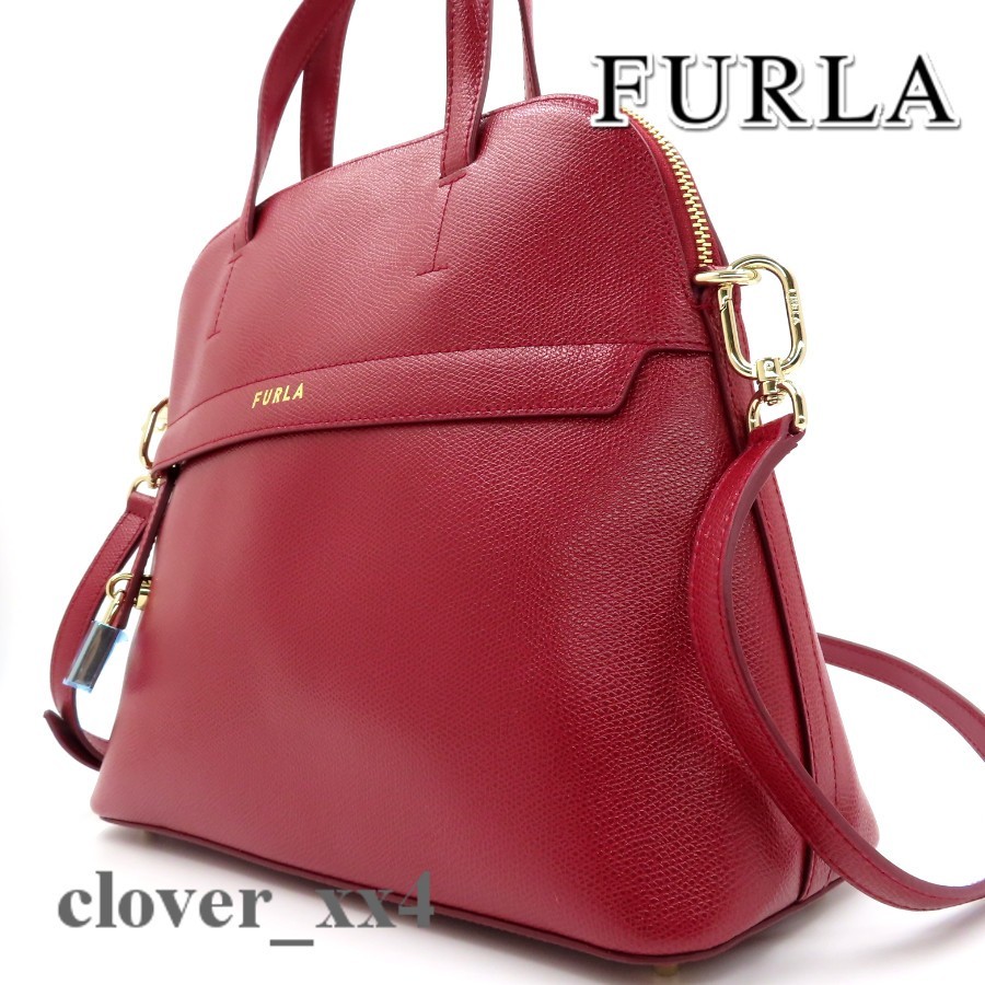 【極美品 2021年 新型】フルラ ショルダーバッグ パイパー レッド 赤 FURLA 2way ハンドバッグ