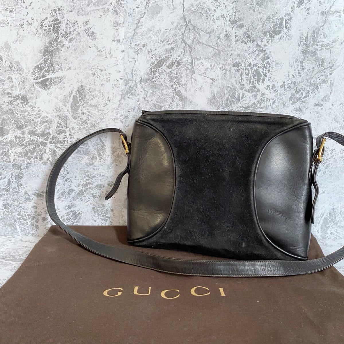 オールドグッチGUCCI ショルダーバッグ レザー スウェード ワン