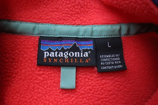 ☆オールド patagonia ◆ シンチラ フリースプルオーバー ピンク系 Lサイズ パーカー ジャケット ブルゾン パタゴニア ◆NT18_画像6