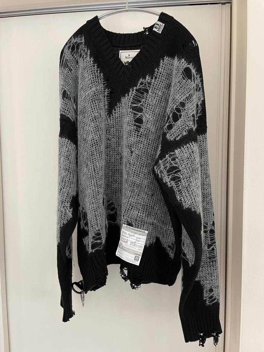 美品】20AW メゾン ミハラヤスヒロ ENLARGED ZIP KNIT ダメージ 美品】20AW メゾン ミハラヤスヒロ ENLARGED ZIP KNIT ダメージ