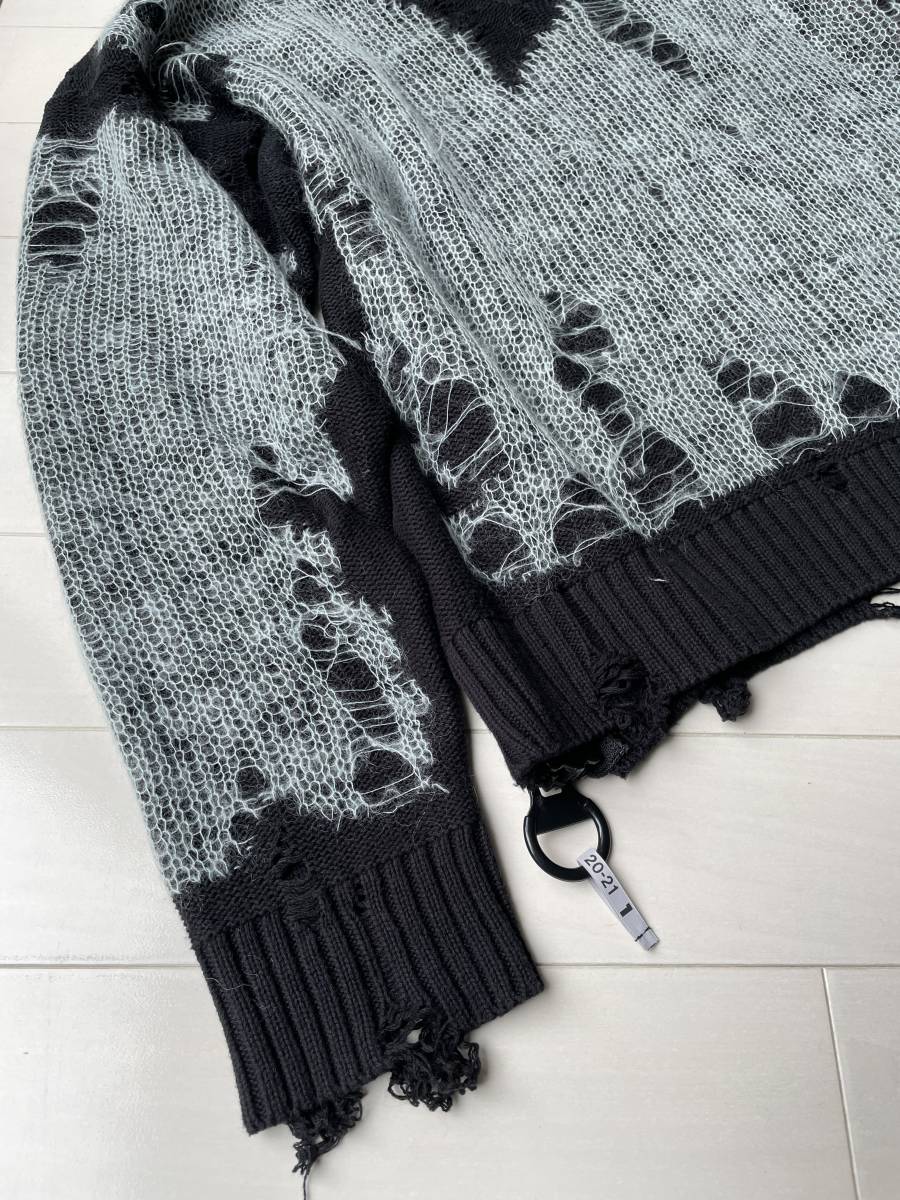 美品】20AW メゾン ミハラヤスヒロ ENLARGED ZIP KNIT ダメージ 美品】20AW メゾン ミハラヤスヒロ ENLARGED ZIP KNIT ダメージ