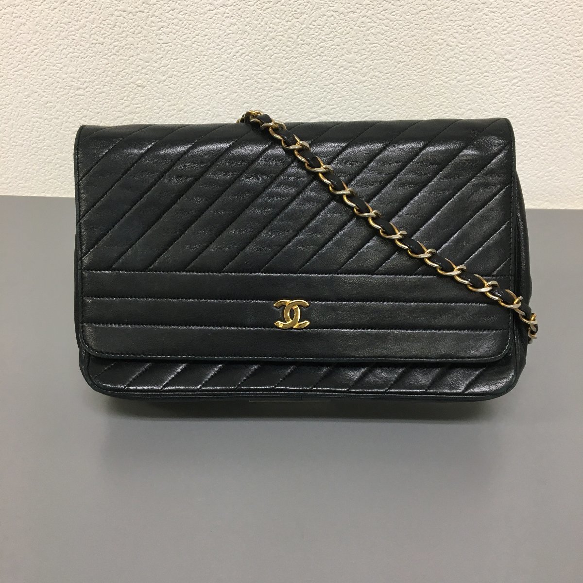 オンライン注文 CHANEL ココマーク ゴールドチェーンストラップ 黒