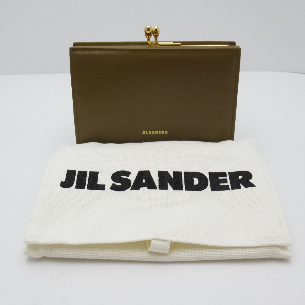 JIL SANDER ジルサンダー 二つ折り財布 がま口財布 折り財布 ブラウン