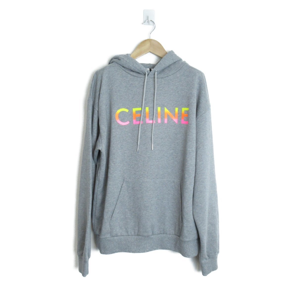 CELINE セリーヌ パーカー ロゴ入りパーカー グレー系 コットン ユニセックス