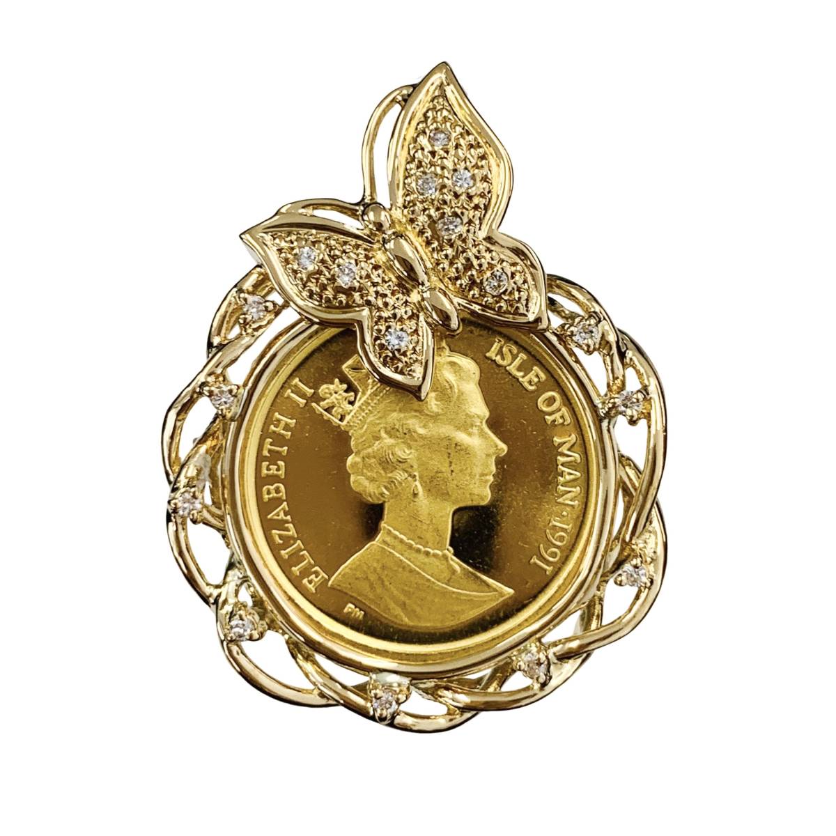 美品 マン島金貨 エリザベス女王 K18 10オンス 1 1999年 純金 コイン 