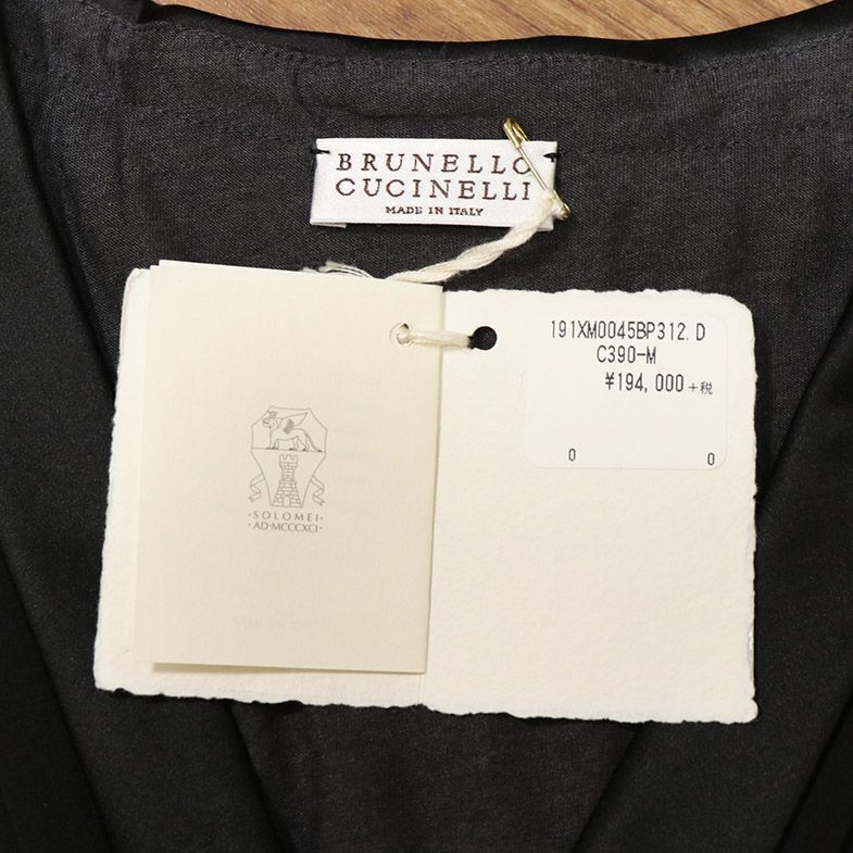 宅配 【BRUNELLO CUCINELLI】襟付き リボン付き Tシャツ 半袖 薄手 S T