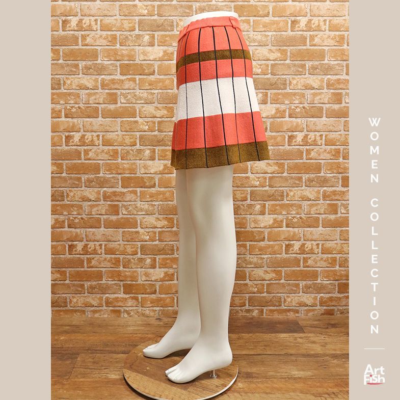 新品ゴルフ1円/秋冬/archivio/36 S サイズ/モールニット 切替 ゴルフ スカート