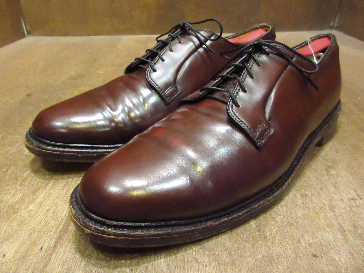 ビンテージ70's●FLORSHEIM IMPERIALコードバンプレーントゥシューズバーガンディsize 11 1/2 D●221101i1-m-dshs-295cm フローシャイム