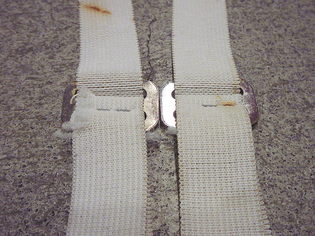  Vintage ~50*s* button stop suspenders white *221118j5-ssp old clothes men's 1950s