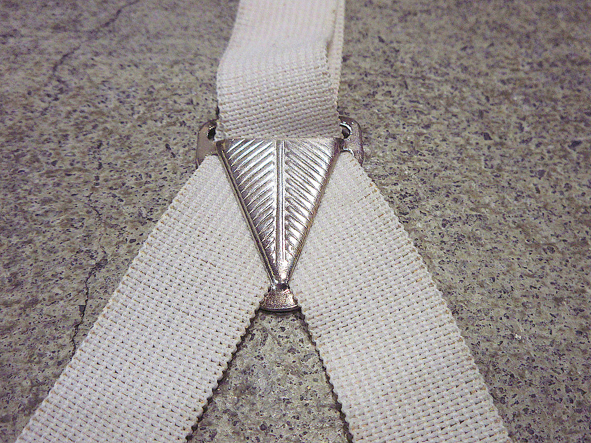  Vintage ~50*s* button stop suspenders white *221118j5-ssp old clothes men's 1950s