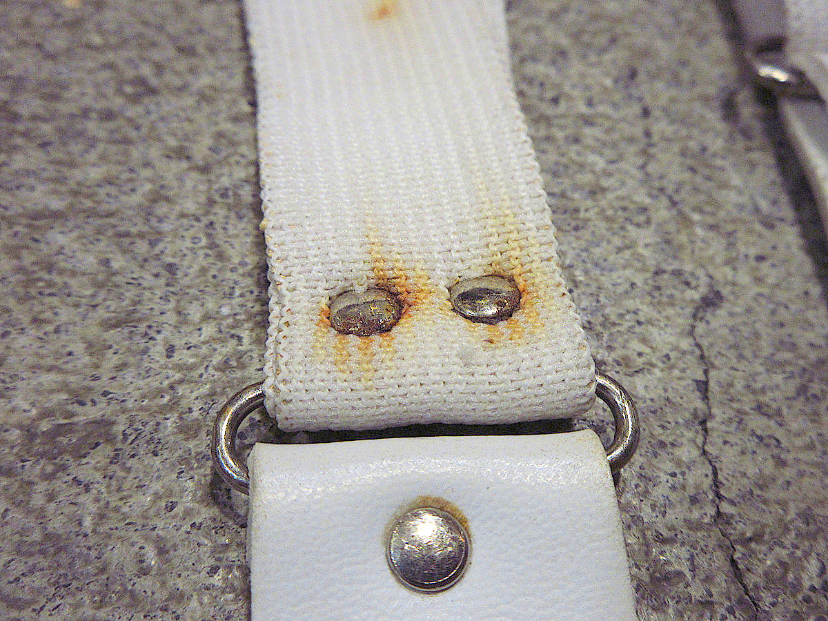  Vintage ~50*s* button stop suspenders white *221118j5-ssp old clothes men's 1950s