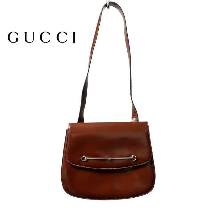 半額】 GUCCI オールドグッチ ヴィンテージ ブラウン ショルダーバッグ