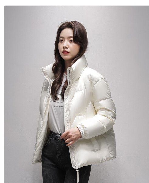 新作商品 新品暖かいレディース90％ダウンジャケットゆったり洗練コートオフホワイトL Lサイズ