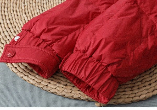 新品暖かいレディース90％ダウンジャケット軽量コート赤M_画像6