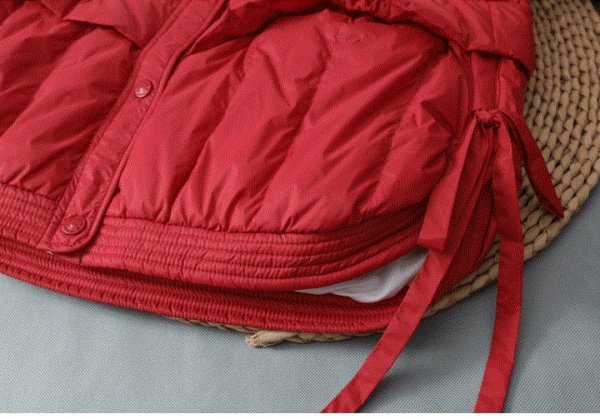新品暖かいレディース90％ダウンジャケット軽量コート赤M_画像5