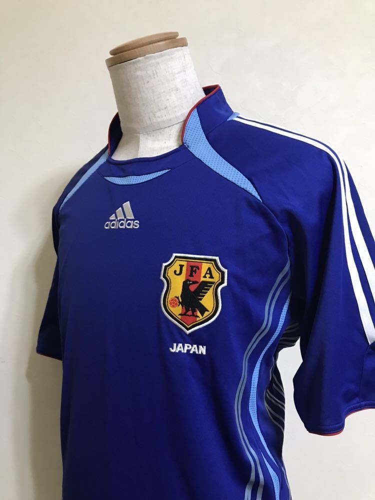 adidas JAPAN アディダス サッカー 日本代表 2006-2007 ホーム ユニフォーム 刃文 サイズO 半袖 侍ブルー 818189 クライマクール_画像7