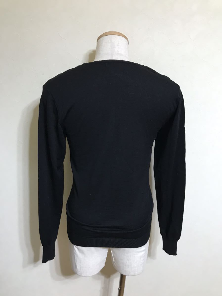 [ superior article ] FRED PERRY Fred Perry Italian melino wool sweater V neck a-ga il pattern tops size XS long sleeve black hit Union 