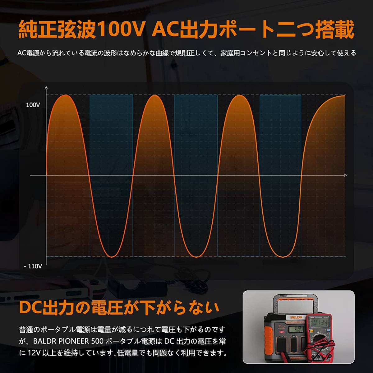 Amazon限定ブランド】BALDRポータブル電源330W2022改良型大容量8250