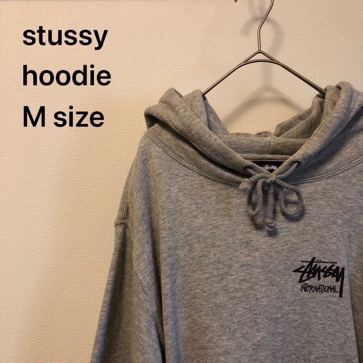 Stussy ステューシー ロゴパーカー グレー Mサイズ｜PayPayフリマ