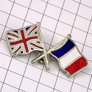 ピンバッジ・フランスとイギリスの国旗◆フランス限定ピンズ◆レアなヴィンテージものピンバッチ_画像1