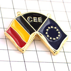 ピンバッジ・ベルギー国旗EU欧州連合ユーロ旗◆フランス限定ピンズ◆レアなヴィンテージものピンバッチ_画像3