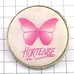  значок * розовый цвет. butterfly бабочка .* Франция ограничение булавка z* редкость . Vintage было использовано булавка bachi