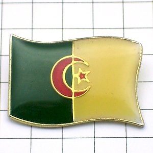 ピンバッジ・アルジェリア国旗三日月と星◆フランス限定ピンズ◆レアなヴィンテージものピンバッチ_画像1