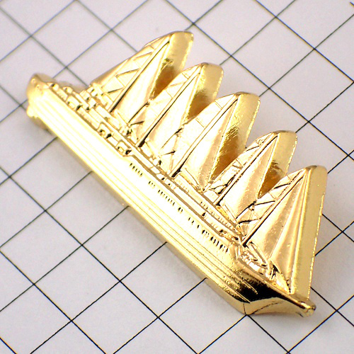 ピンバッジ・地中海クラブ帆船ゴールド金色◆フランス限定ピンズ◆レアなヴィンテージものピンバッチ_画像3