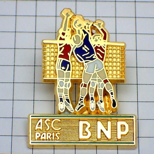  pin badge * volleyball player net ./BNP Bank * France limitation pin z* rare . Vintage thing pin bachi