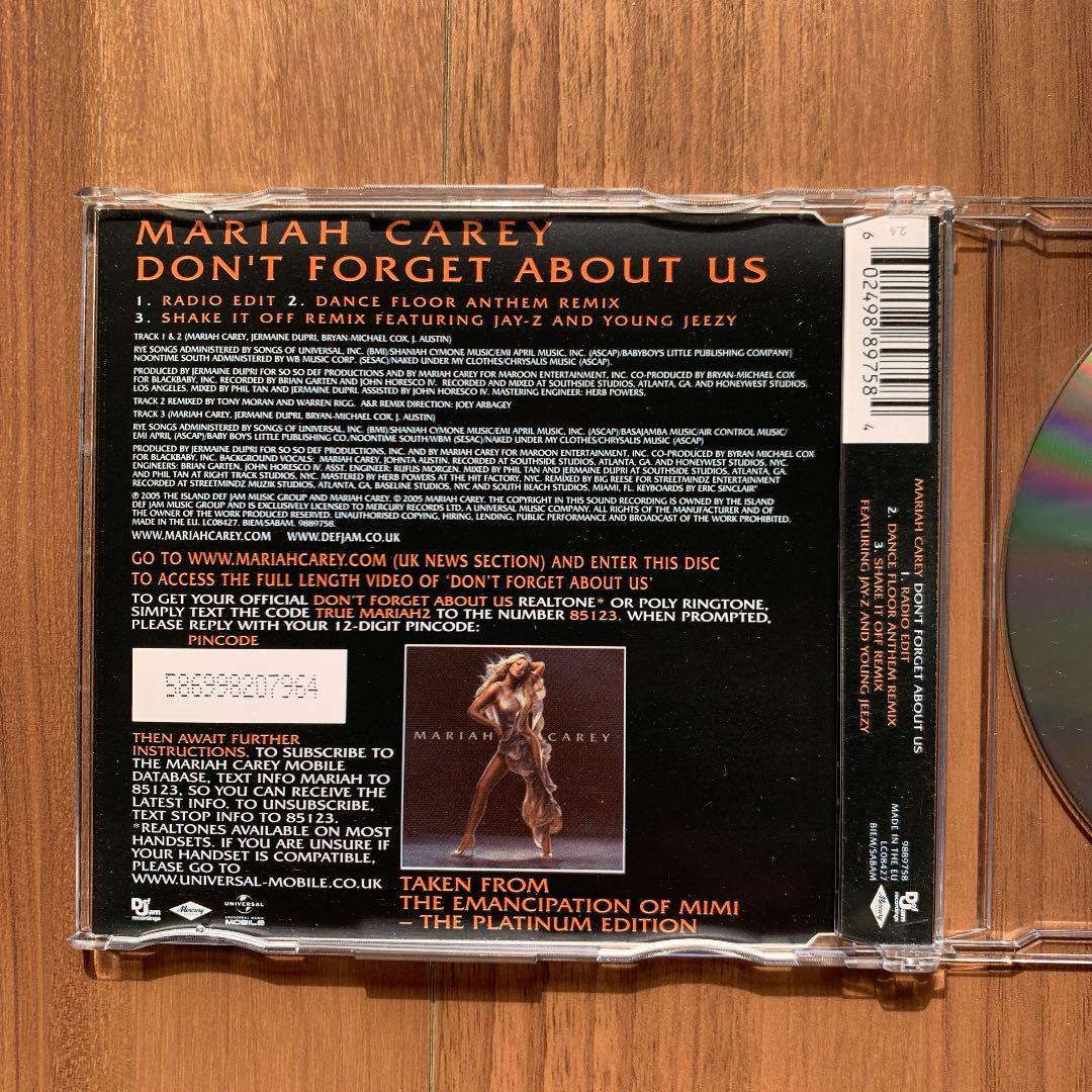 Mariah Carey マライア・キャリー Don't Forget About Us EU盤シングル 開封済中古品