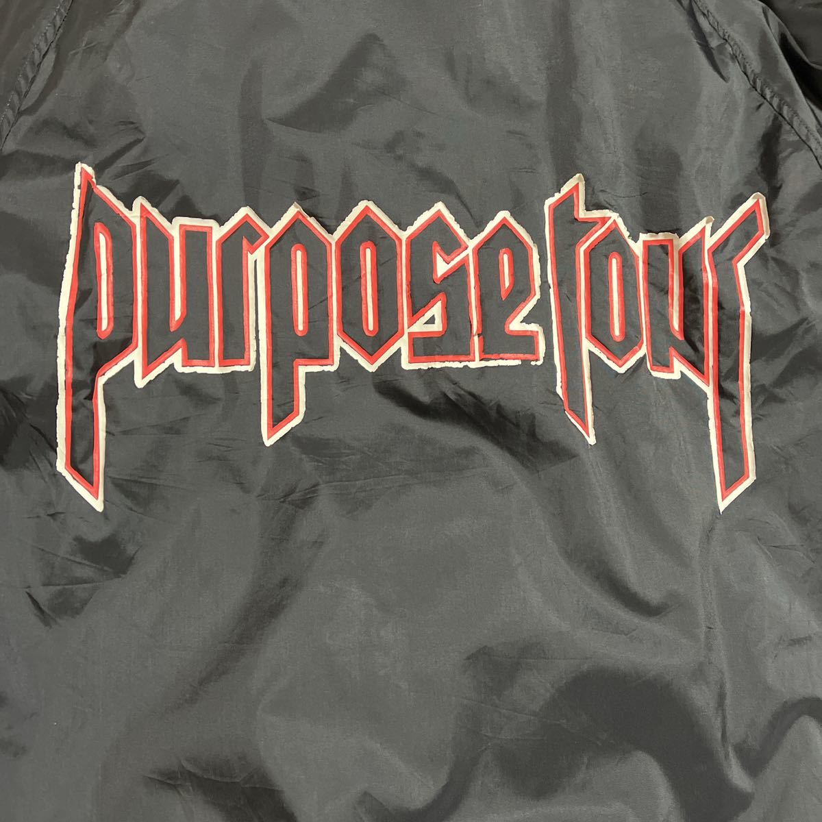 purpose tour ジャスティンビーバー ナイロンジャケ コーチジャケット メンズ XL ブラック ナイロンジャケット アウター コート ジャケット_画像7